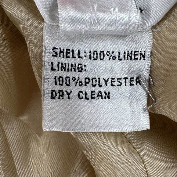 Talbots 100% Irish Linen Pants Womens 6 Tan‎ Career Flat Front Straight Trouser - Picture 12 of 13